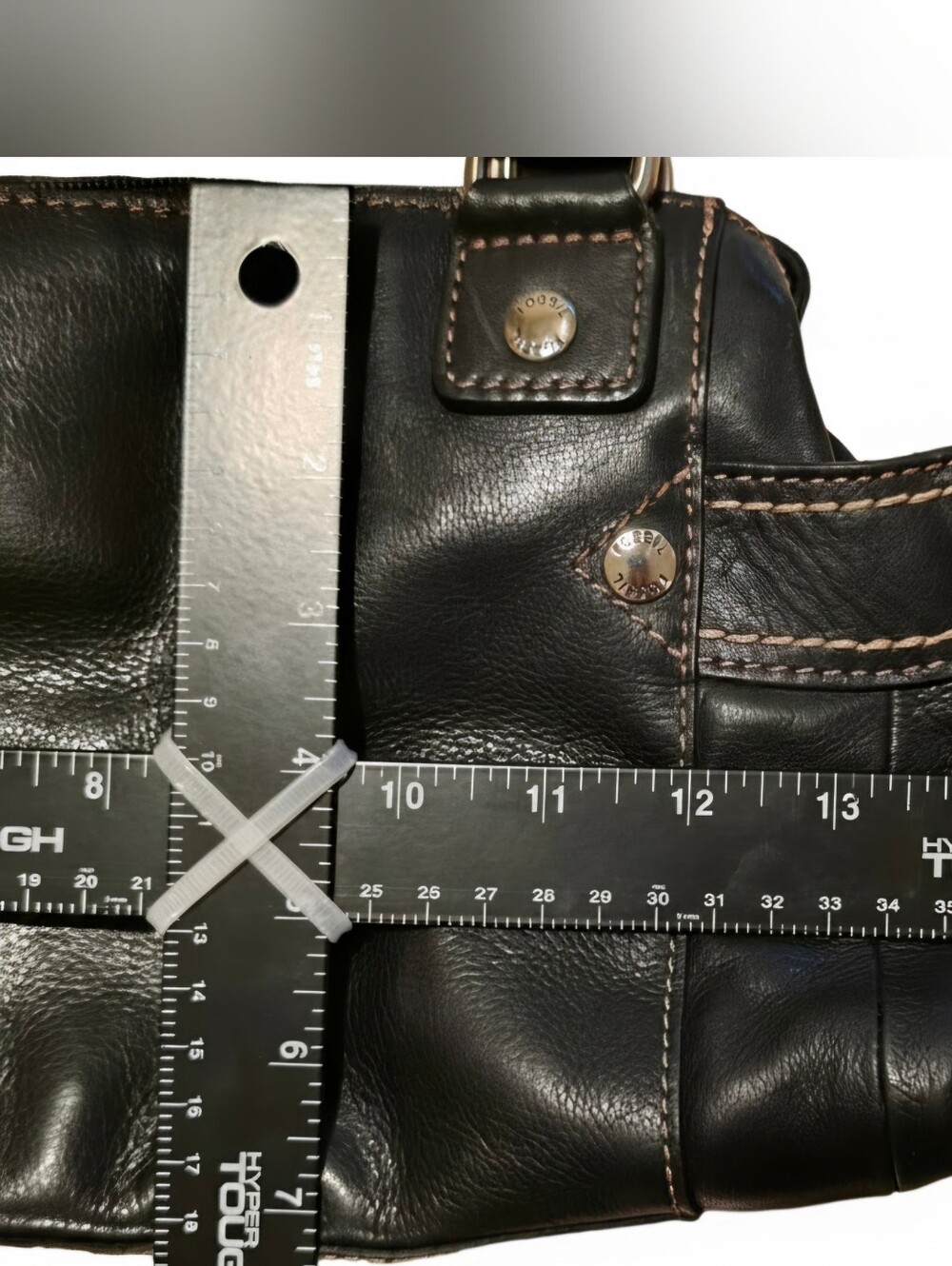 Fossil Y2K Leather East - West Dual Handle Shoulder Bag Black ZB2139. - Picture 12 of 12